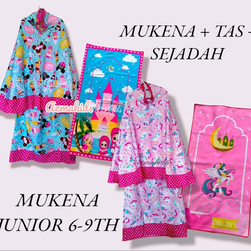 SET MUKENA SEJADAH ANAK - MUKENA SAJADAH ANAK 6-9TH Muslim Motif Setelan 5