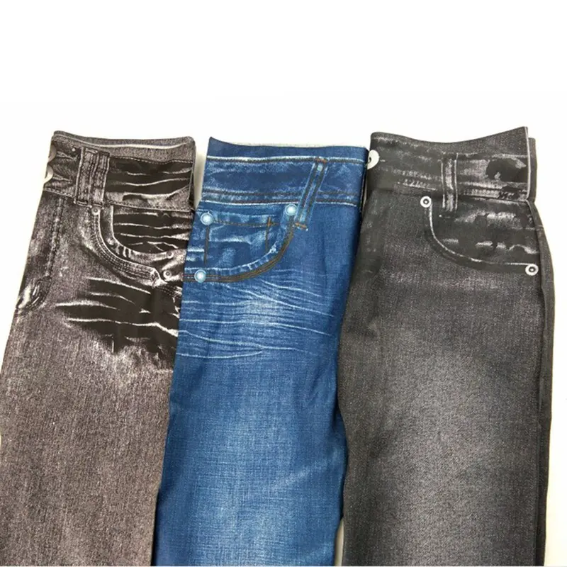 Quần Co Giãn Cho Nữ, Quần Jean Giả Polyester Dài Đến Mắt Cá Chân, Thoải Mái, Cho Gia Đình 4