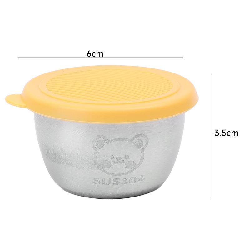 Product Introduction of 2/4Pcs Stainless Steel Sauce Cup Pepper Condiment Container with Lids Bear Sealing Leak-proof Sauce Cups Home Kitchen Storage Supplies 20