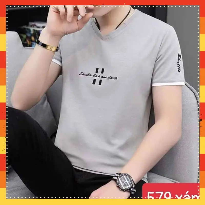 Áo thun nam cổ tim tay ngắn dáng ôm body Mã Áo NA579
