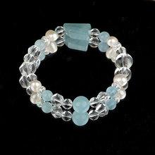 Product Introduction of 7A Natural White Crystal Aquamarine Bracelet Attract wealth, Lucky Wish bracelet Zodiac year luck boost stress  rings stress  rings 5
