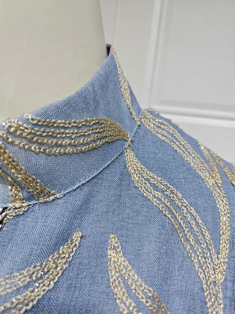 Product Introduction of Dubai Embroidery Abaya With Belt For Muslim Woman Notched Stand Collar Flare Sleeve Elegant Loose Moroccan Saudi Kaftan 26
