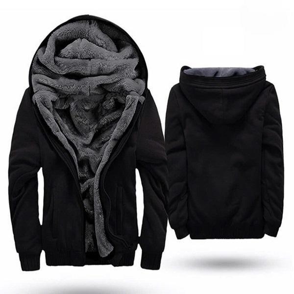 Áo Khoác Nỉ Lót Lông Cừu Nam Nữ Có Túi Trong Dày Dặn Ấm Áp Mùa Đông Menswear Jacket
