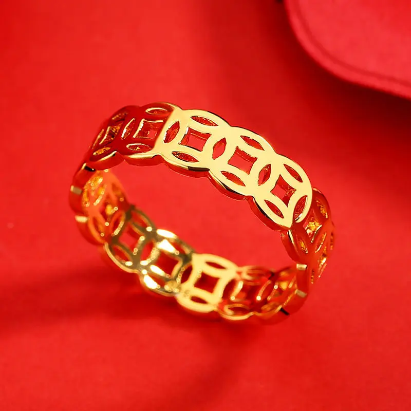 Money Ring Lucky Catcher Ring For Women Stainless Coin Ring For Female Charm Ring