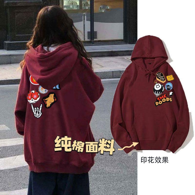 Product Introduction of Áo Hoodie Phong Cách Đường Phố Cho Nam, Phong Cách Năm Mới, In Chữ Mỹ Lót Lông Cừu, Dày Dặn, Dáng Rộng Vừa Vặn, Áo Phong Cách Ins, Dành Cho Nữ 22