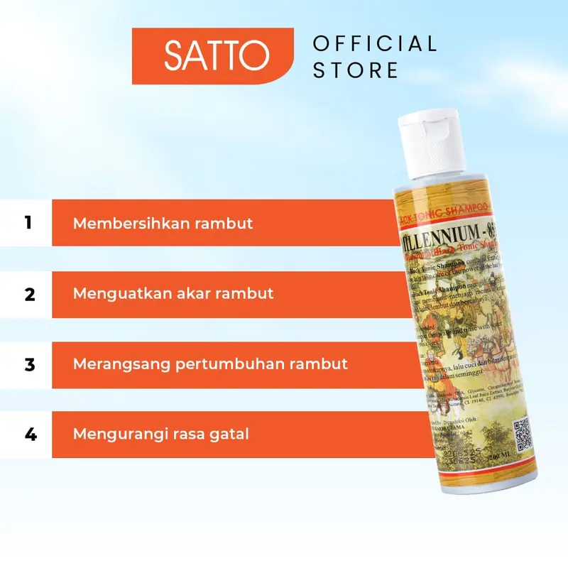 Satto Millenium Black Tonic Shampoo - Menguatkan & Melembutkan Rambut 3
