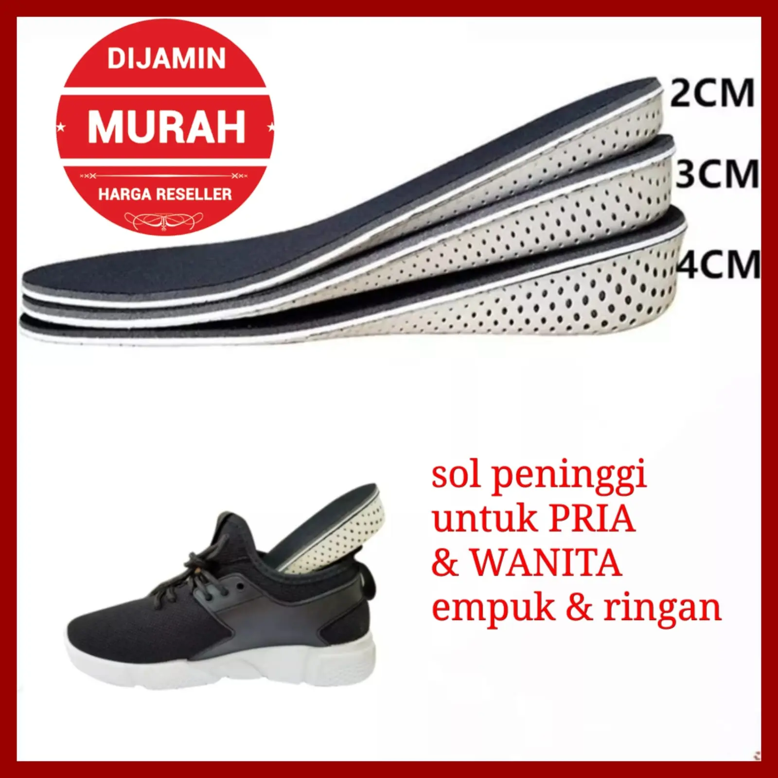 INSOLE PENINGGI BADAN SOL PENAMBAH TINGGI BADAN INSTANT UNTUK PRIA DAN ...
