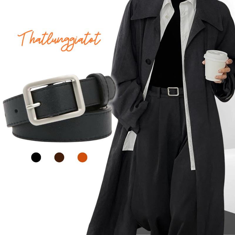 Thắt Lưng Nữ Mặt Chữ Nhật Đơn Giản, dây nịt học sinh bản 2.3cm TL007 - Thắt Lưng Giá Tốt