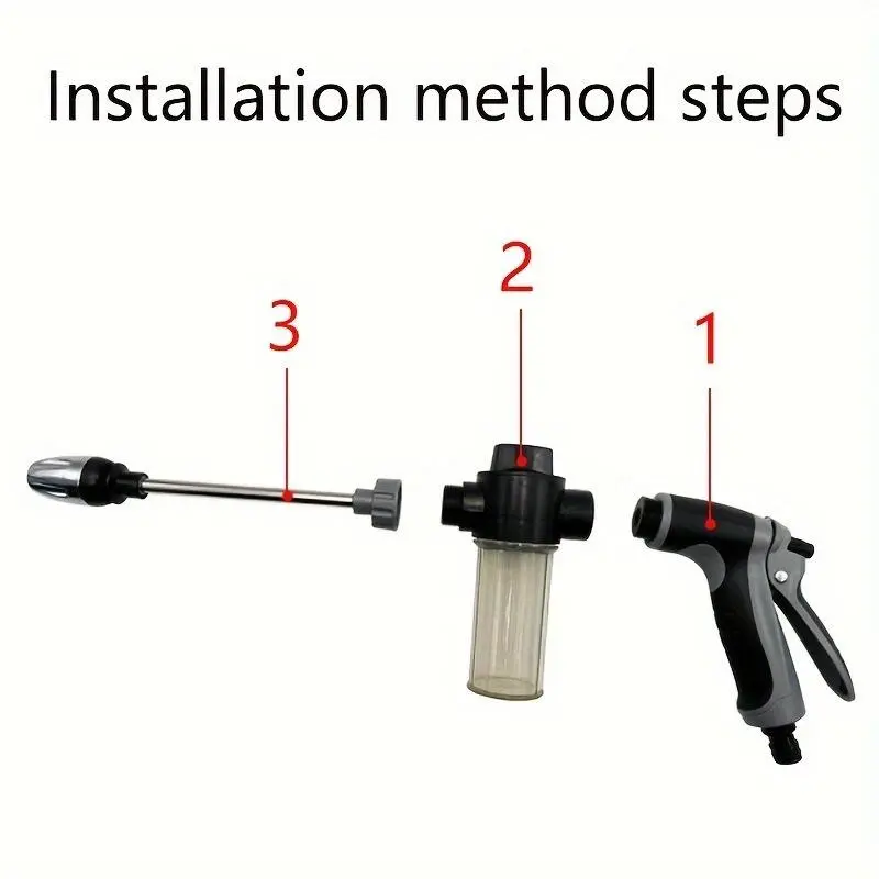 High Pressure Washing Tool with Foam Cannon, Adjustable Nozzle Car Wash Kit, Portable Pressure Washer for Garden, Patio, Driveway Cleaning 7