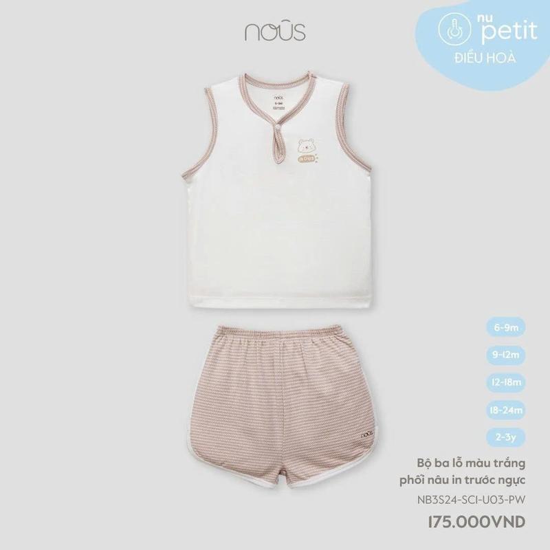 [KOL Nous Baby] Bộ quần áo ba lỗ, bộ quần áo cộc mặc hè chất liệu thoáng mát, dễ vận động nhiều màu sắc (cho bé từ 7-15kg)