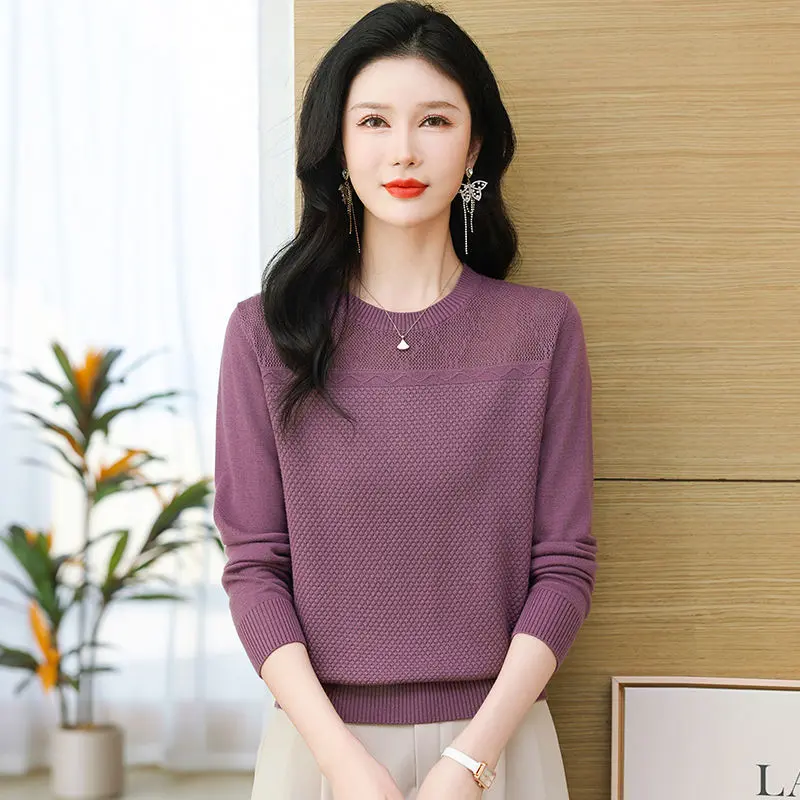 Đồ Len Cho Nữ, Giá Bán Buôn, Thời Trang Mới Cho Mùa Xuân Và Mùa Thu 2024, Bó Sát, Áo Lớp Cơ Sở Dệt Kim, Cổ Tròn,  Len Cao Cấp, Quần Áo Nữ Top Women 3