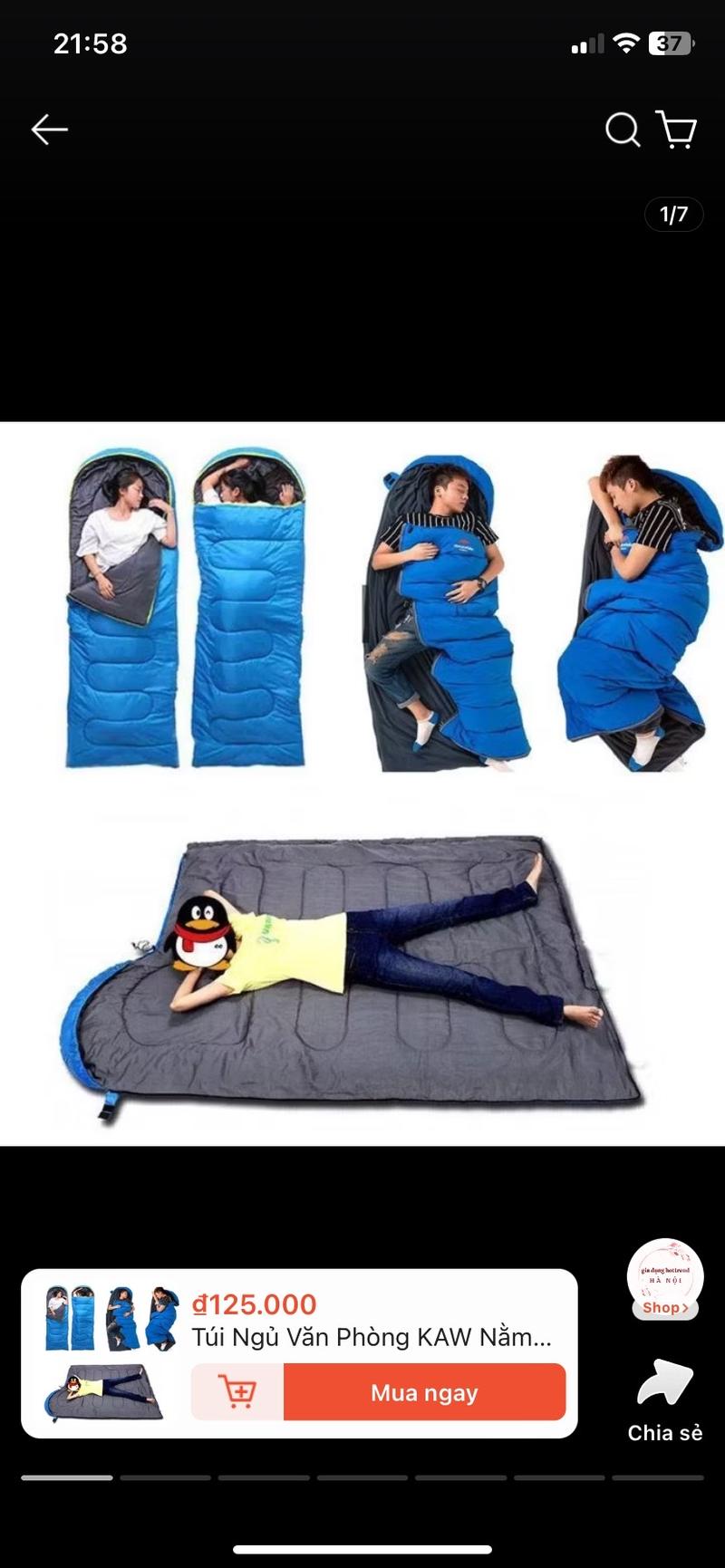 Product Introduction of Túi Ngủ Trưa Văn Phòng Tiện Lợi - Thích Hợp kèm Đi Dã Ngoại Cắm TRại "Camping Bag Nam Ô" túi  ngủ chống muỗi 1