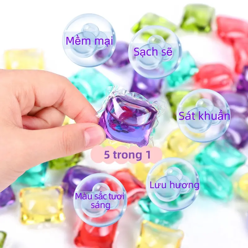 Đa Năng Viên Giặt Túi 10 Viên Giặt Lưu Hương Đậm Sâu Làm Mềm Vải 5 Trong 1 Và Không Gây Kích Ứng Da 7