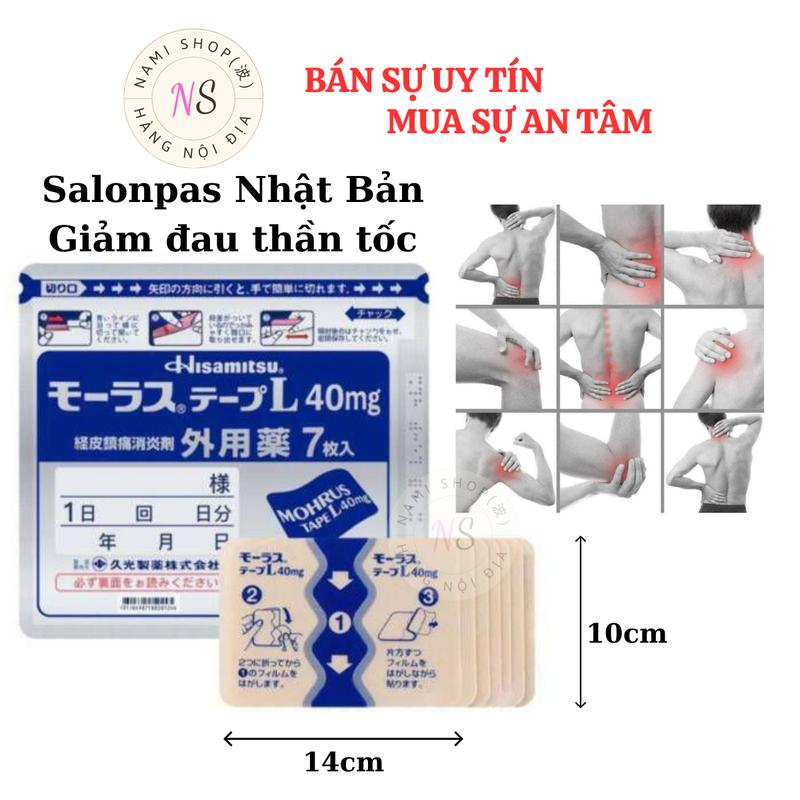 Miếng Dán Salonpas Hisamitsu Nhật Bản 7 Miếng 14*10cm Giảm Đau Vai, Lưng, Cơ, Mỏi Cơ