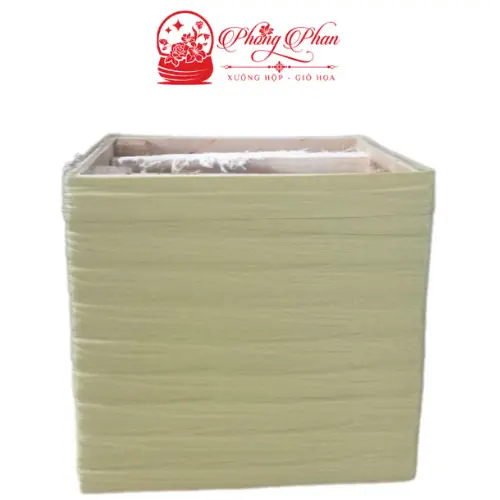 Hộp Gỗ Cắm Hoa-đựnġ Đồ-Trang Trí, Hình Vuông Quấn Dây Nhiều Màu Sắc( ĐI TỪ 2 CÁI) 2