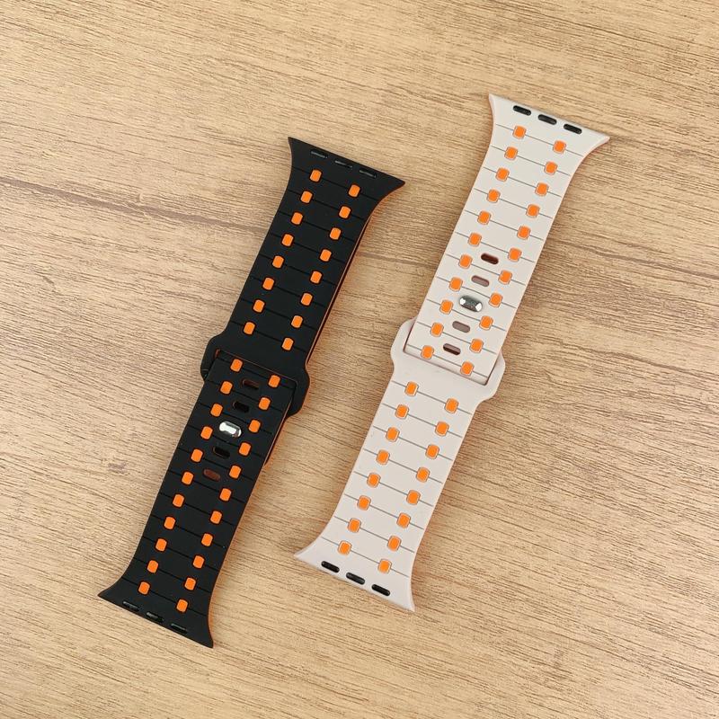 Silicone Watch Band (Band Only), Replacement Watch Band for Apple Watch Ultra/2 45 49 41 44 42 40, Smart Watch Wearable Accessories for Men & Women 3
