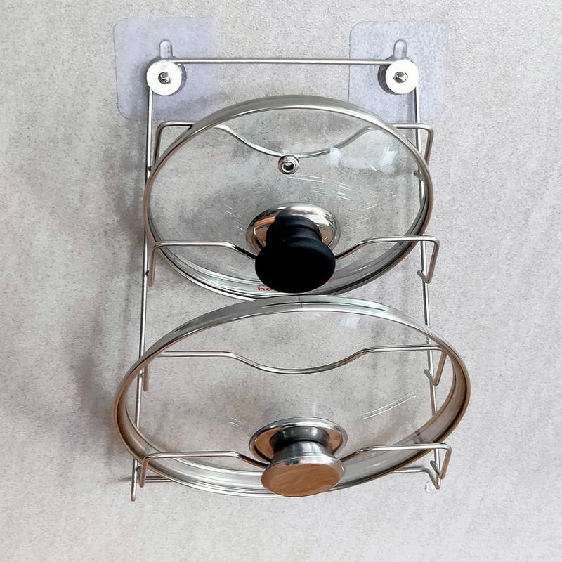 Đồ Treo Nắp Nồi dán tường Inox kệ để nắp vung giá để vung nồi kệ nhà bếp đồ gia dụng giá đỡ nắp nồi kệ để đồ nhà bếp
