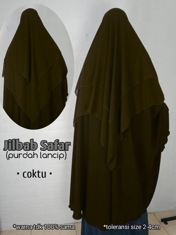 Jilbab Safar Purdah Lancip PREMIUM jetblack & new fortaleza Hitam Muslim 2