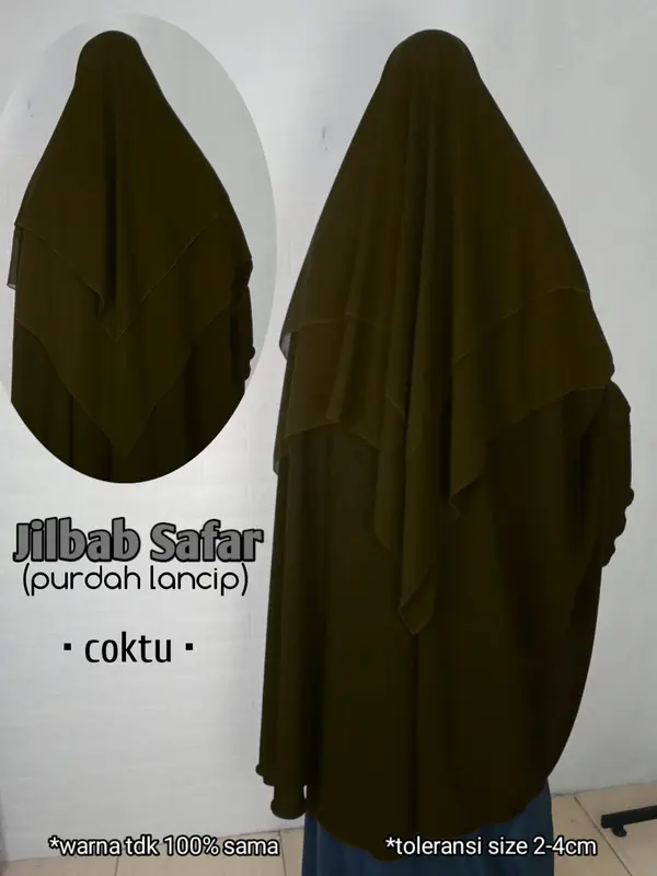 Jilbab Safar Purdah Lancip PREMIUM jetblack & new fortaleza Hitam Muslim 2
