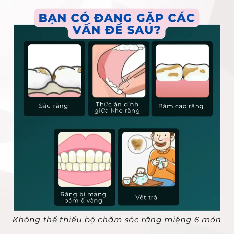 Bộ Dụng Cụ 6 Món Làm Sạch Răng Miệng vệ sinh răng miệng bằng inox chuyên dụng CN014.06 2