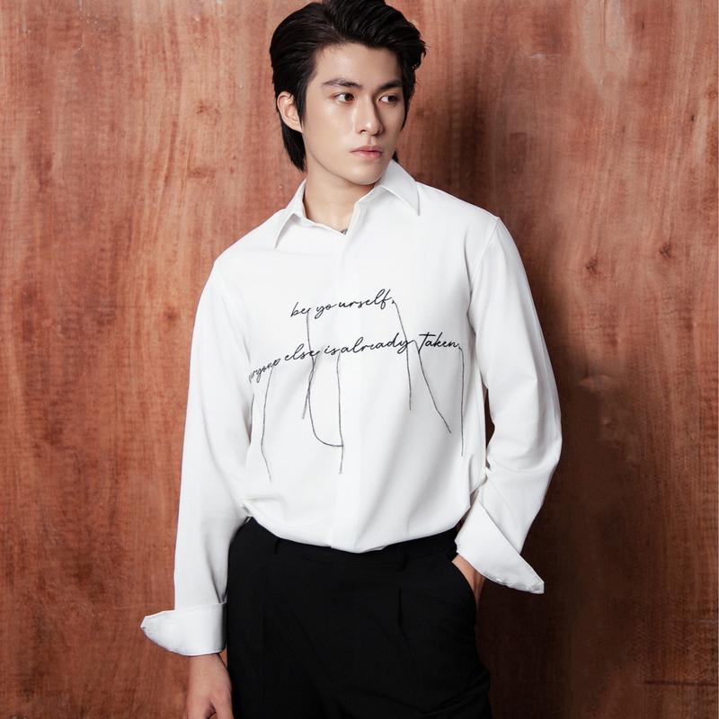 LETTER SHIRT ÁO SƠ MI NAM - DAS - TRẮNG 1