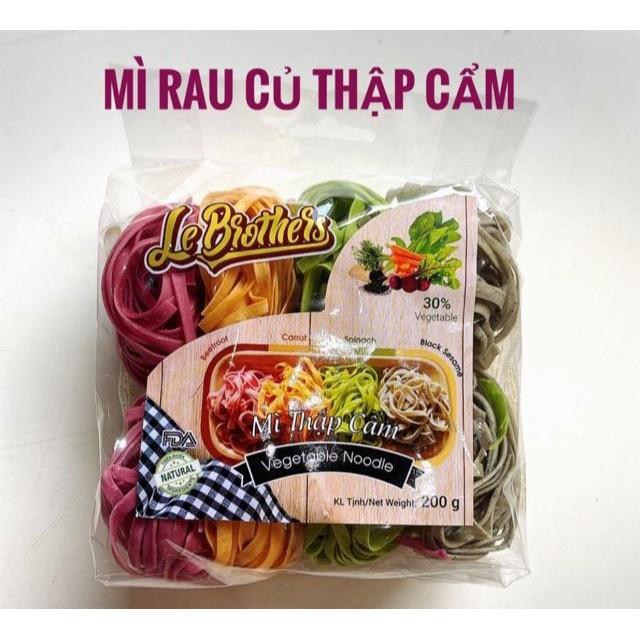  Mì tươi rau củ thập cẩm Le Brother- mì rau củ organic Duy Anh Food hàng xuất khẩu  200g=8 vắt  
