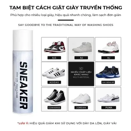 Chai Xịt Bọt,ặt Khô Vệày Sneaker Cao Cấp Loại Bỏ Vết Bẩn, Khửùi Hôi, LàTrắng Tiện Lợi 88614 8