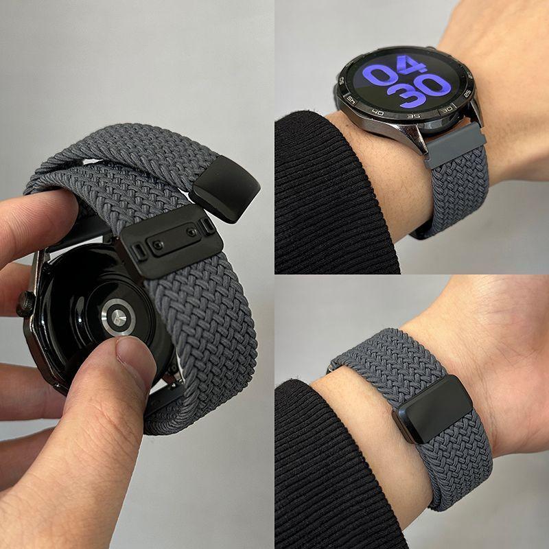 Dây Đeo Đồng Hồ, Tương Thích Với Huawei Watch GT5 / 4 / Đồng Hồ 3 Pro, 46Mm, Khóa Từ Tính Nylon, 22Mm Và 20Mm, Dệt Đàn Hồi, Dây Đeo Cổ Tay Nam Và Nữ, Phụ Kiện Đeo Thông Minh Thông Dụng , Thay Thế Mới