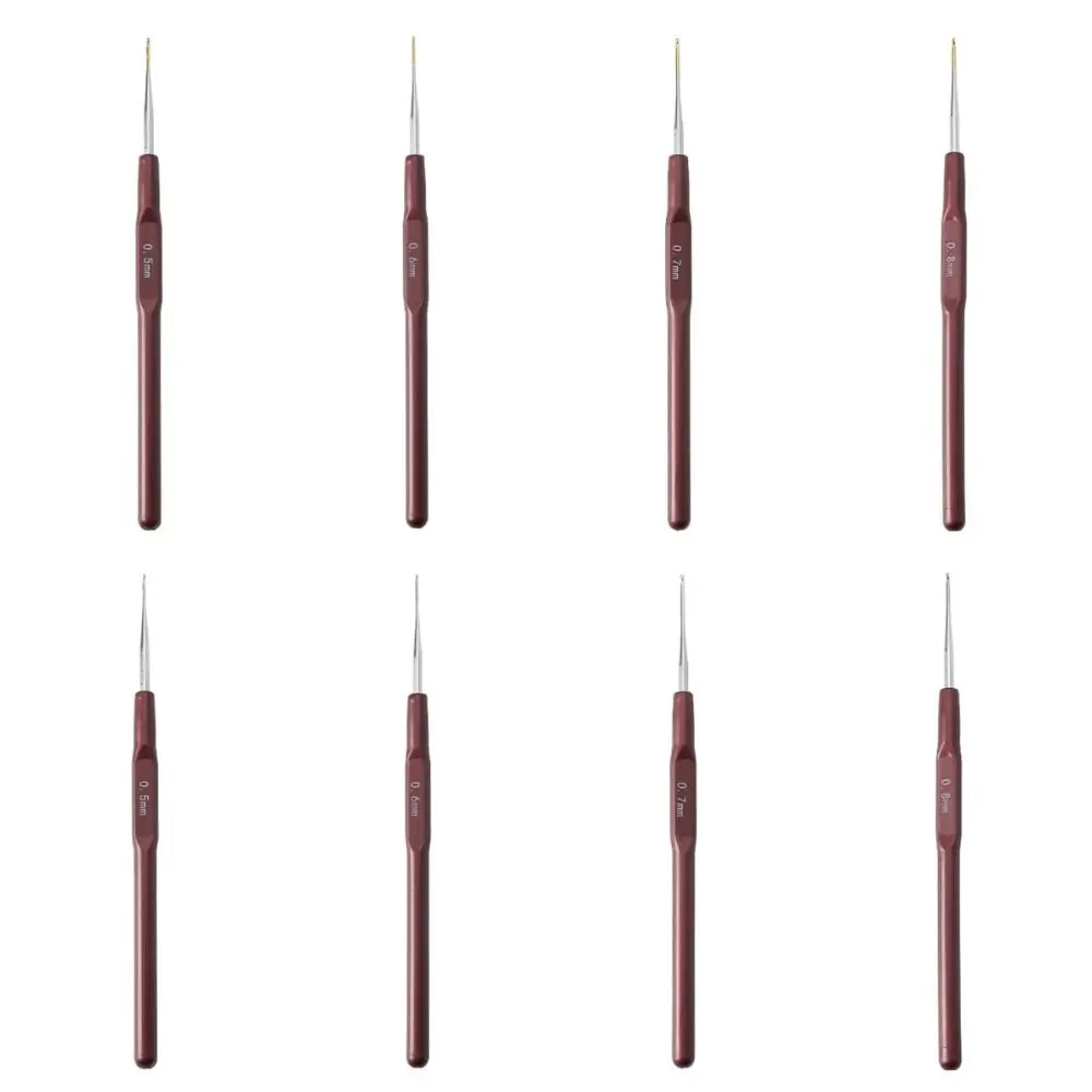Dreadlock Hair Tools 0.5Mm 0.6Mm 0.7Mm 0.8Mm Hook Needle Knitting Metal Micro Hook Hair Weaving Plastic Crochet Hooks for Making Braiding