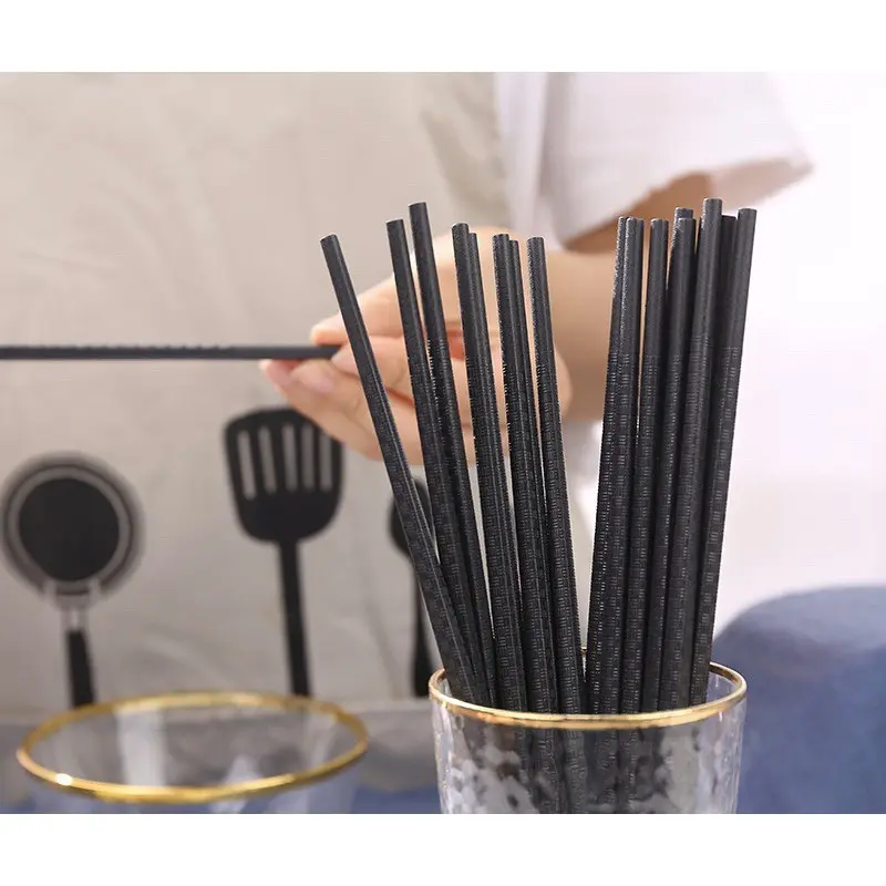 (Hanpu Sỉ) Set 50 Đôi Đũa Kháng Khuẩn Kiểu Nhật Chống Mốc , Đũa Ăn Gia Đình, Đũa Nhựa Kẻ Sọc,Đũa Nhật, Đũa NhựaKhông Mùi 1