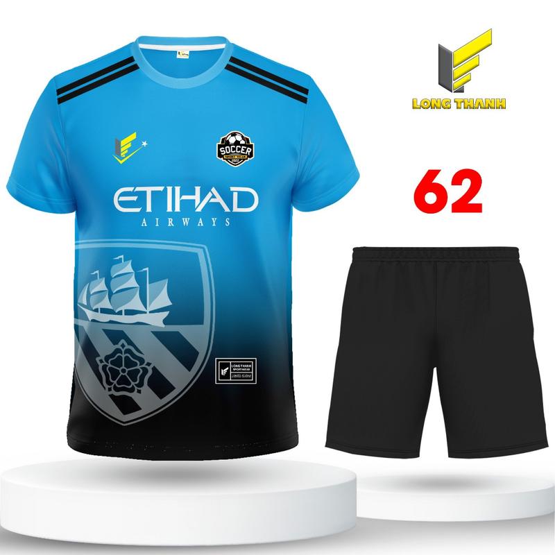 Bộ quần áo đá bóng, đồ đá banh Man City, thun lạnh cao cấp nam nữ Top Sport