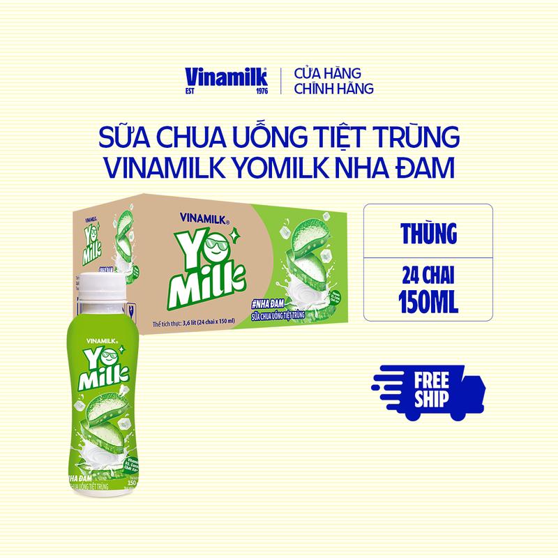Thùng Sữa chua uống Yomilk Nha đam 150ml - 24 chai