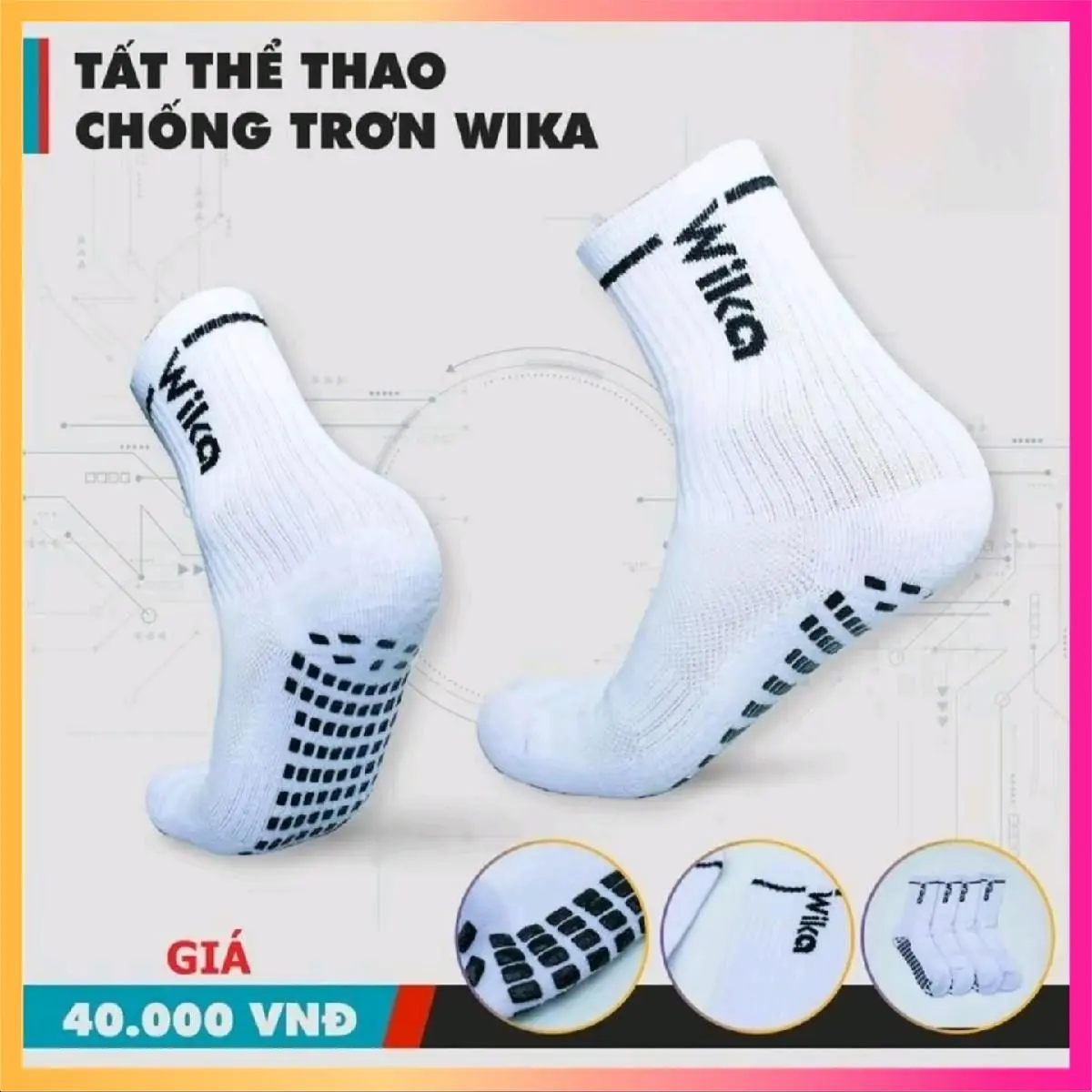 Free Ship – Vớ đá banh, tất đá bóng chống trơn chống trượt bóng đá, chơi Pickleball thương hiệu Wika, hàng cao cấp sẵn hàng, chuyên bán sỉ.
