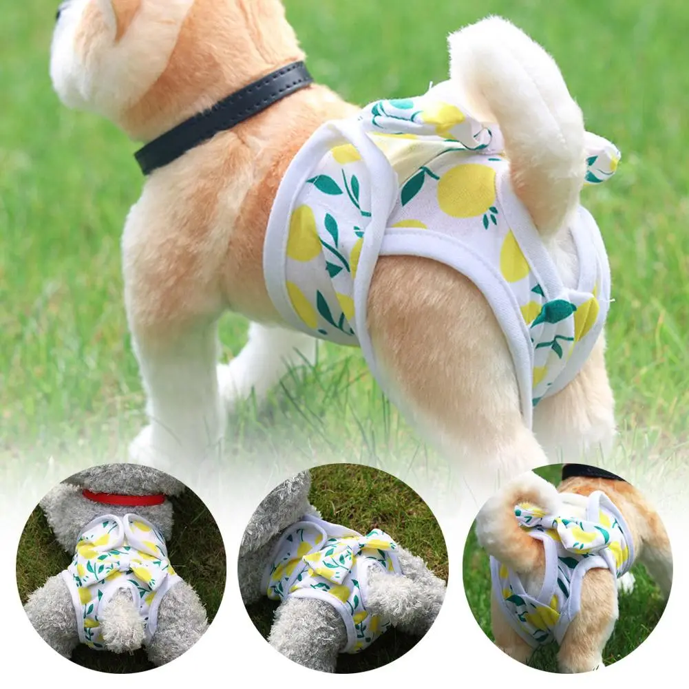 Pet Physiological Pants Diaper Washable Female Dog Panties Shorts U4G9