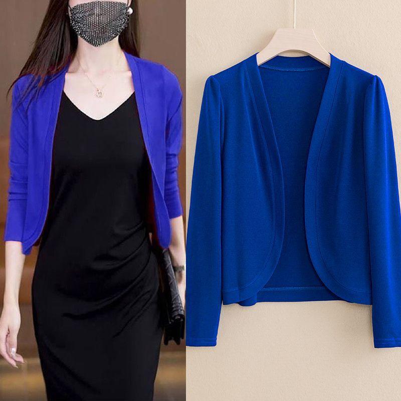 Áo Khoác Mùa Xuân, Áo Choàng Chống Nắng Lụa Lạnh Mỏng, Màu Trơn Dáng Rộng Vừa Vặn, Áo Cardigan Áo Len Ngắn, Hợp Xu hướng, Mùa Hè 2025 Jacket Nữ 4