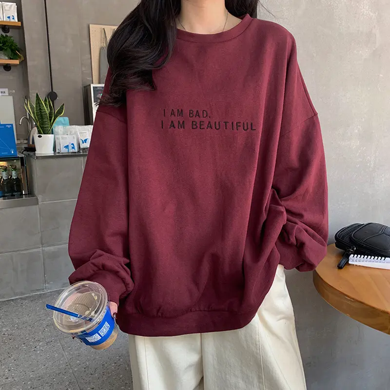Áo Len Phong Cách Hàn Quốc Và Hồng Kông, Dáng Rộng Vừa Vặn, Mỏng, Dài Tay, Áo Học Sinh, Quần Áo Nữ, Thiết Kế Chữ Cái Đơn Giản, Hàng Mới Về Năm 2024 Top Women