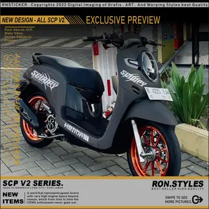 SCPV2 CUTTING STRIPING SCOOPY NEW MODEL ABSRAK CAKAR STIKER SCOPY HOLOGRAM Motorcycle