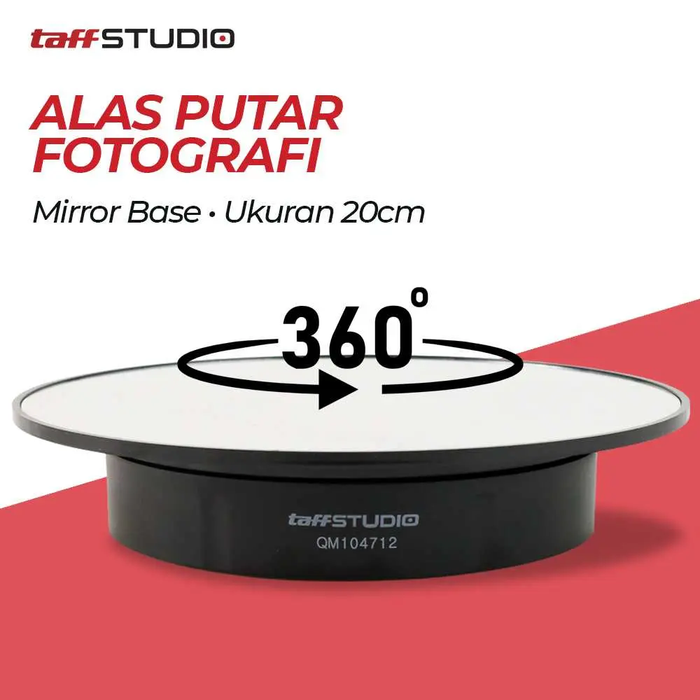 TaffSTUDIO Alas Putar Fotografi Mirror Rotating 360 Turntable 200mm - QM104712