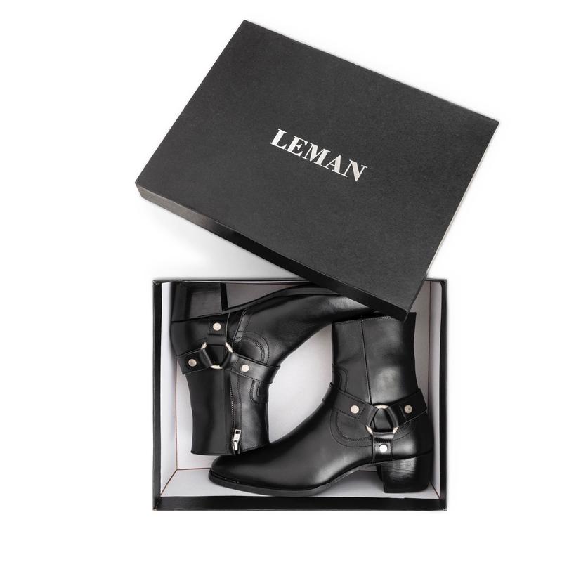 Harness boots Leman& TranhnguyenĐế Gỗ 6cm Da Bò Bangladesh Bảo hành 24 Tháng Da và đế