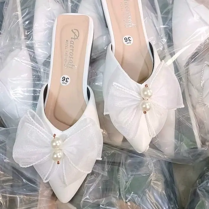 Sục nơ voan, đủ size, 2 màu trắng, đen, thoải mái mang đi đâu cũng được DéP Shoes