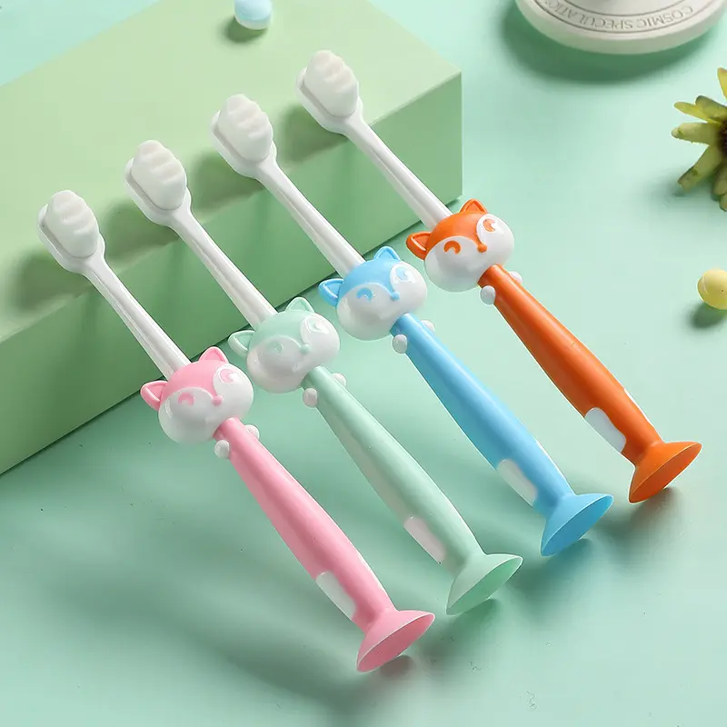 Combo 2 Bàn chải đánh răng trẻ em lông tơ mềm mịn chăm sóc răng miệng cho bé từ 1-10 tuổi Voi 3