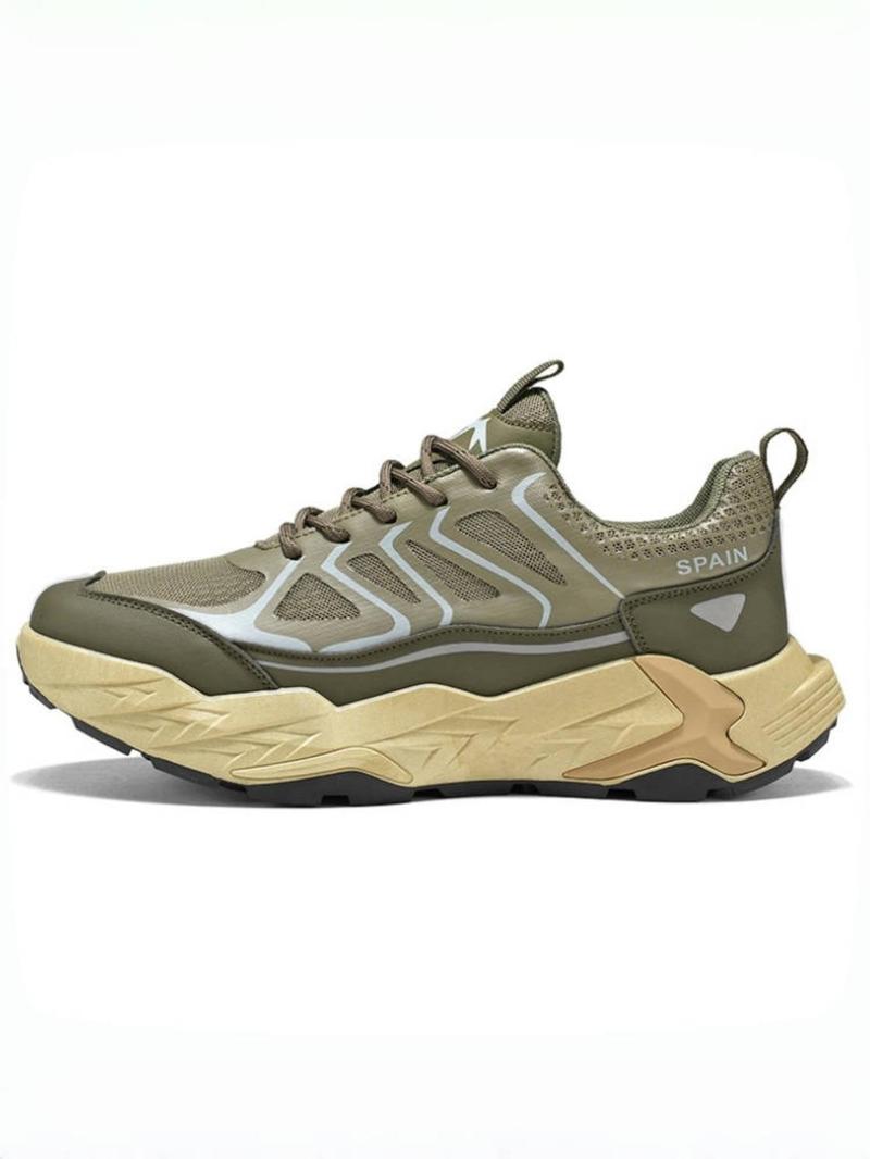 Product Introduction of Men's Sporty Lace Up Low Top Sneakers, Casual Breathable Comfortable Running Shoes, Non-slip Sports Shoes for Climbing, Gym Workout, Cross Training, Closed 3