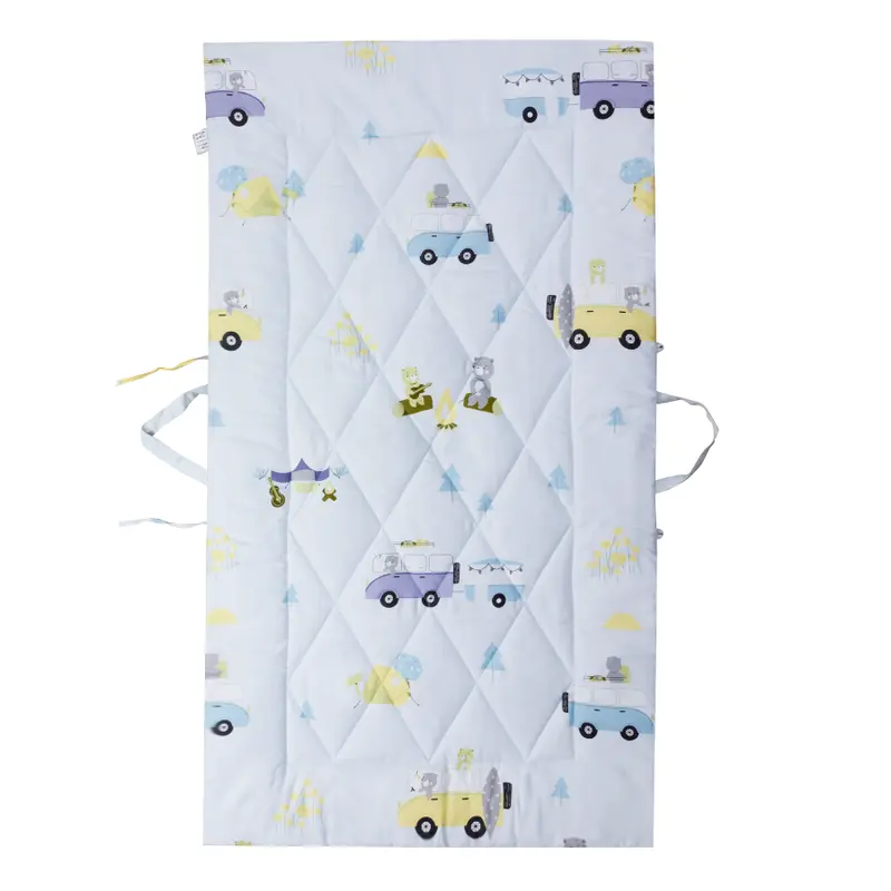 Bộ 5 món tiện lợi NIN House cho bé đi học mầm non, tiểu học chất liệu Tencel màu Bear Town họa tiết ô tô con gấu dễ thương 5