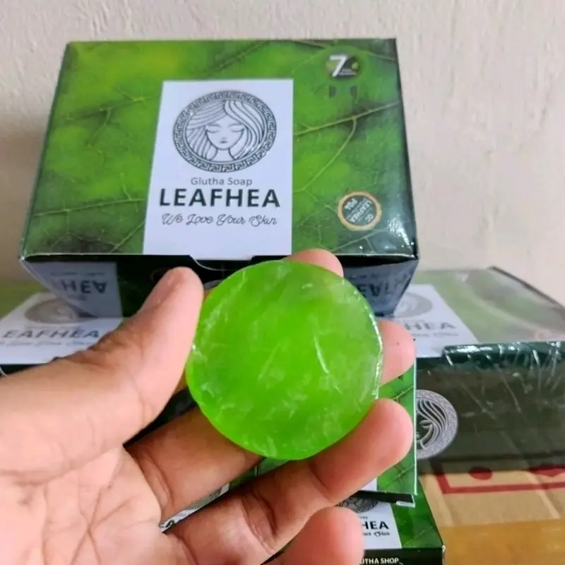 4 Pcs Sabun Leafhea sabun wajah dan badan mencerahkan mengencangkan Soap Berminyak Hitam balok tumerik sabunaha 1