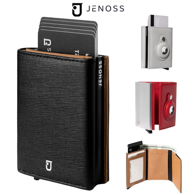 Agony - Ví Thông Minh Định Vị Airtag Và Hộp Đựng Thẻ Tự Động Bóp Tiền Da Nam Nữ Cao Cấp Gập Ba Nhỏ Gọn Chính Hãng Jenoss