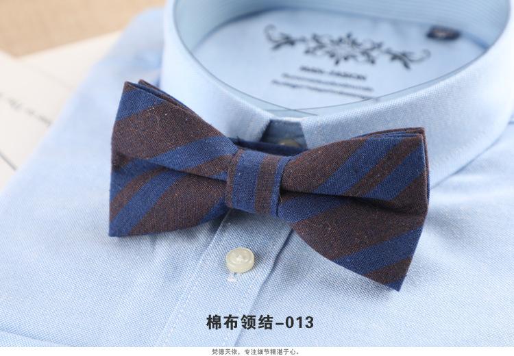 Product Introduction of 1PCS Men's Bow Tie Korean Version Fashion Casual Bow Cotton Trendy Plaid Striped Collar Bow Tie Manufacturer Wholesale Spot 16