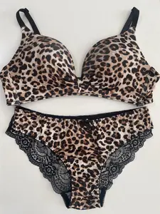 Leopard Animal Print Wonderbra Seamless T-shirt Sexy Bra wanita bh