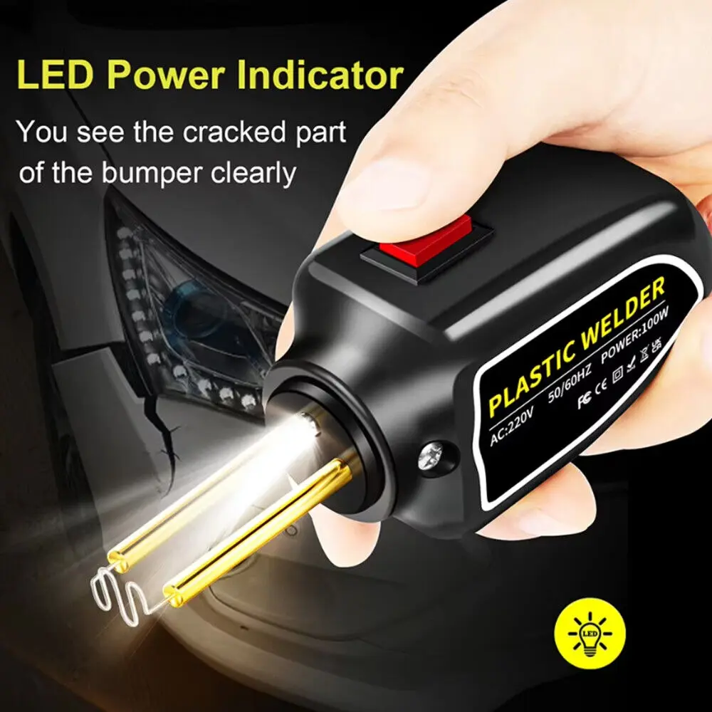 Portable Plastic Stapler Repair Tools High Power Mini Style Car Bumper Repair 100W UK Plug Welding Equipment