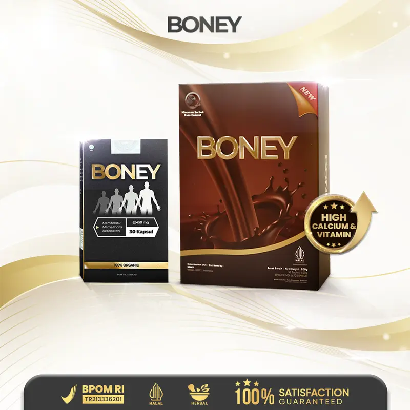 [LV Live Exclusive] Boney - Paket Bundling Susu & Kapsul | Membantu Pertumbuhan Kepadatan Tulang | Herbal 1