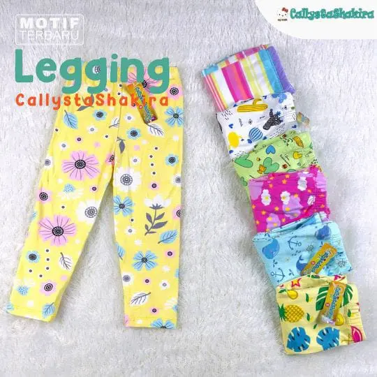 PAKET 5 PCS LEGGING CALLYSTA 1 - 12 TAHUN BEBAS PILIH MOTIF